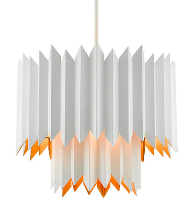 Currey and Company - Five Light Chandelier - Syrie - Sugar White/Painted Contemporary Gold- Union Lighting Luminaires Decor