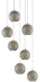 Currey and Company - Seven Light Pendant - Giro - Blue/Nickel- Union Lighting Luminaires Decor