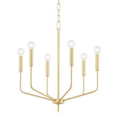 Mitzi - Six Light Chandelier - Bailey - Aged Brass- Union Lighting Luminaires Decor