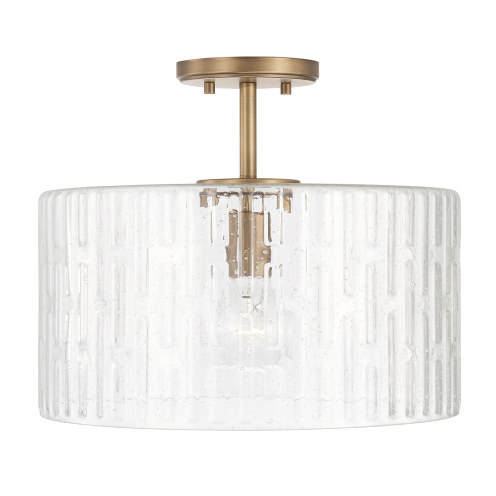 Capital Lighting - One Light Semi Flush Mount - Emerson - Aged Brass- Union Lighting Luminaires Decor
