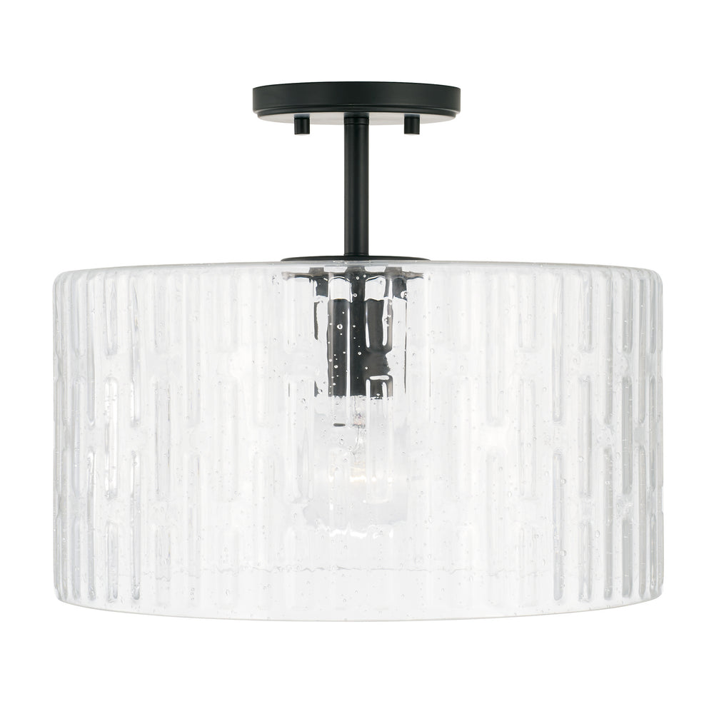 Capital Lighting - One Light Semi Flush Mount - Emerson - Matte Black- Union Lighting Luminaires Decor
