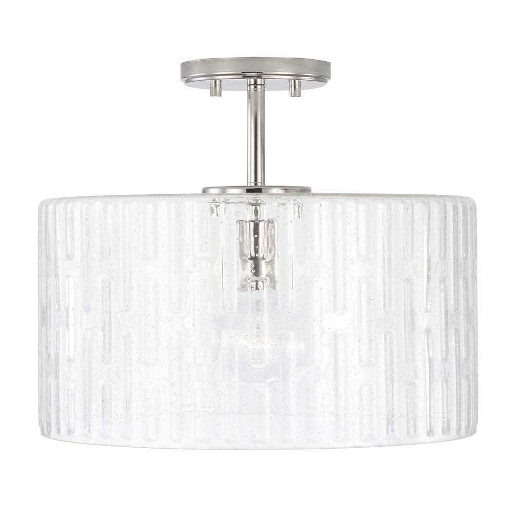 Capital Lighting - One Light Semi Flush Mount - Emerson - Polished Nickel- Union Lighting Luminaires Decor