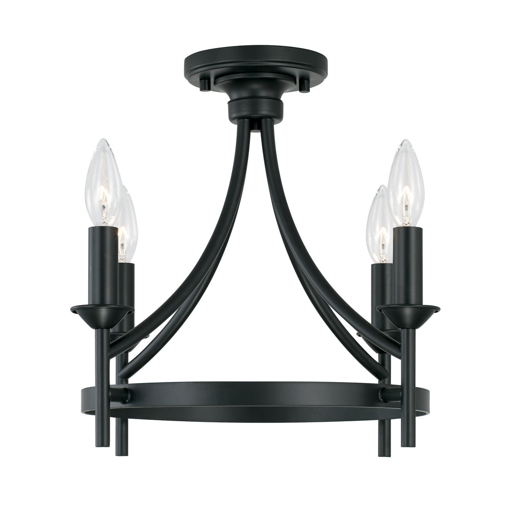 Capital Lighting - Four Light Semi Flush Mount - Peyton - Matte Black- Union Lighting Luminaires Decor