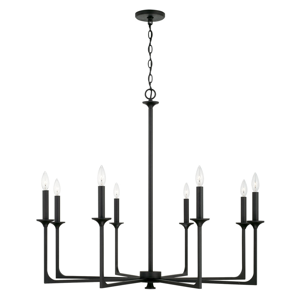 Capital Lighting - Eight Light Chandelier - Clint - Black Iron- Union Lighting Luminaires Decor