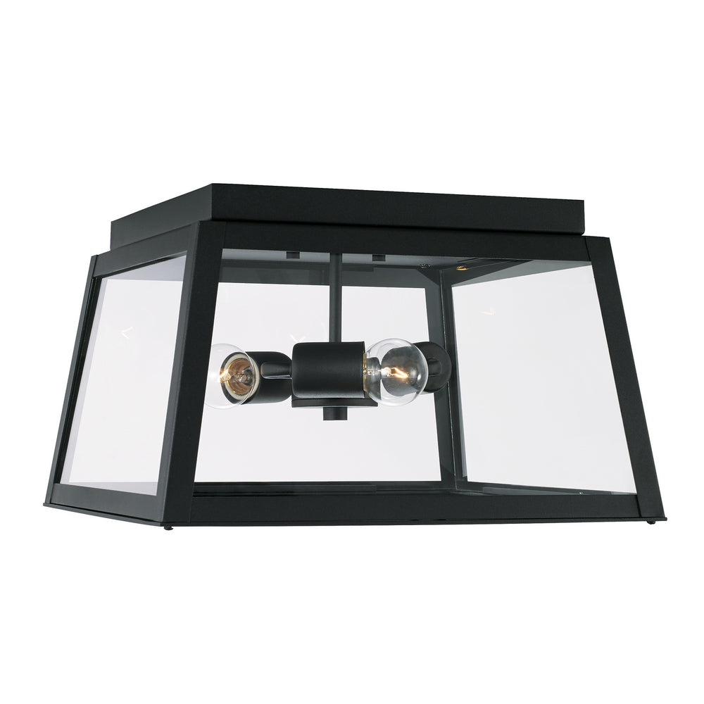 Capital Lighting - Three Light Outdoor Flush Mount - Leighton - Black- Union Lighting Luminaires Decor