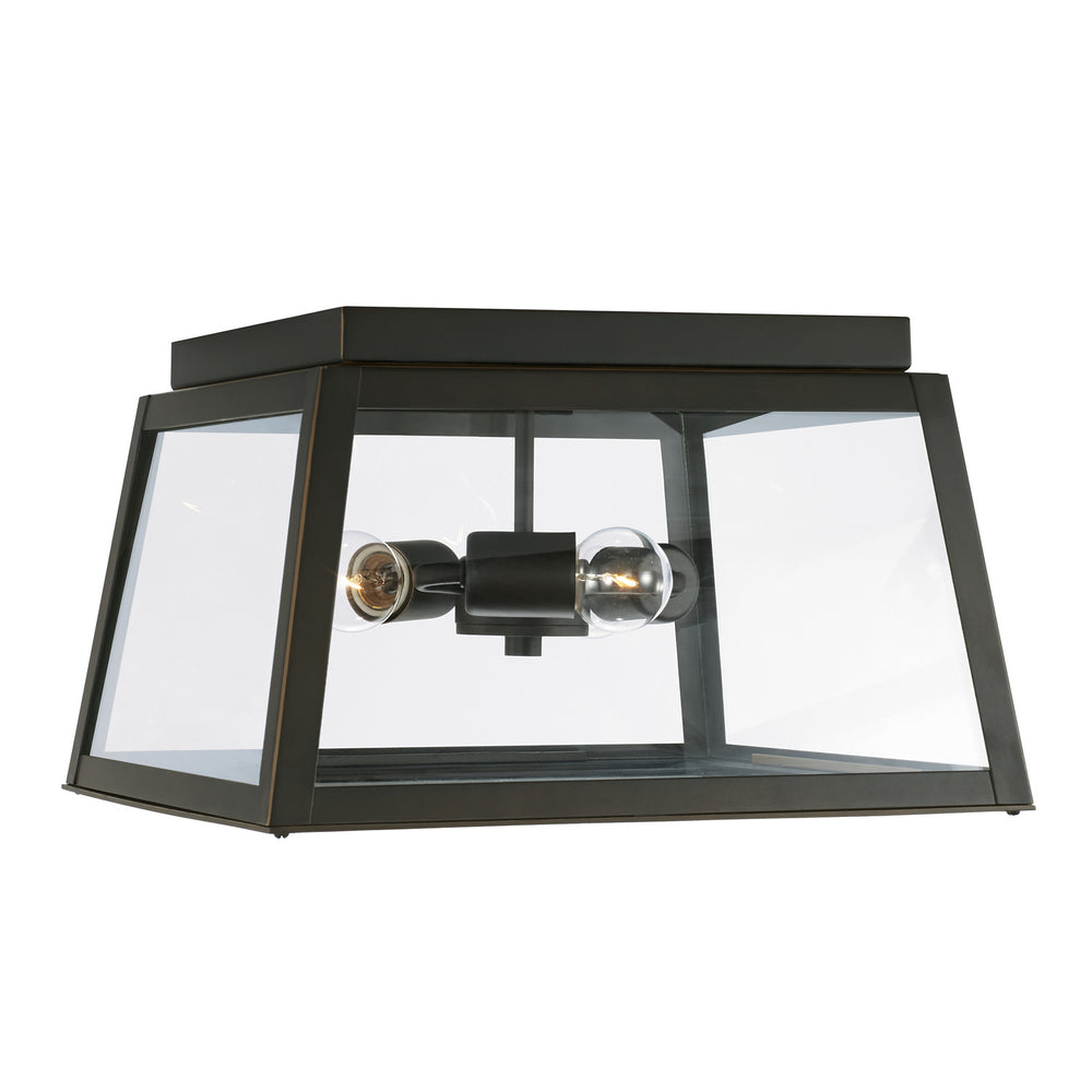 Capital Lighting - Three Light Outdoor Flush Mount - Leighton - Oiled Bronze- Union Lighting Luminaires Decor
