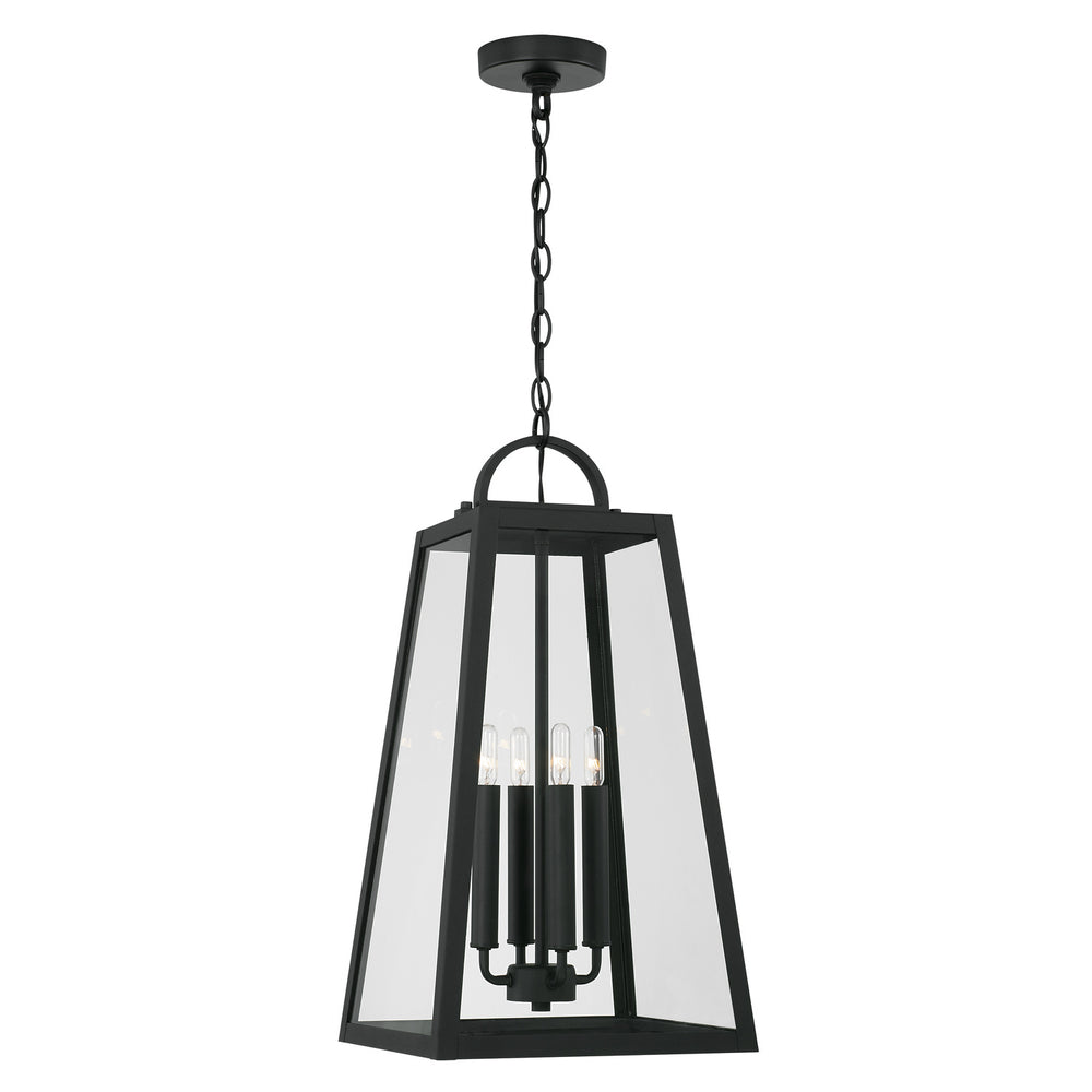 Capital Lighting - Four Light Outdoor Hanging Lantern - Leighton - Black- Union Lighting Luminaires Decor