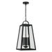 Capital Lighting - Four Light Outdoor Hanging Lantern - Leighton - Black- Union Lighting Luminaires Decor