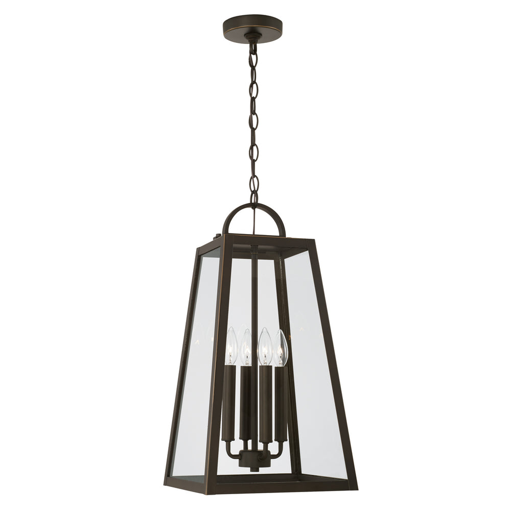 Capital Lighting - Four Light Outdoor Hanging Lantern - Leighton - Oiled Bronze- Union Lighting Luminaires Decor