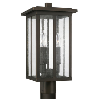 Capital Lighting - Three Light Outdoor Post Lantern - Barrett - Oiled Bronze- Union Lighting Luminaires Decor