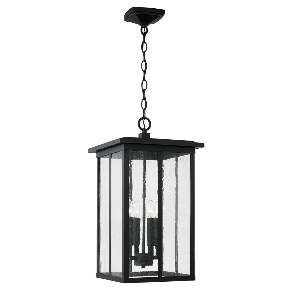 Capital Lighting - Four Light Outdoor Hanging Lantern - Barrett - Black- Union Lighting Luminaires Decor