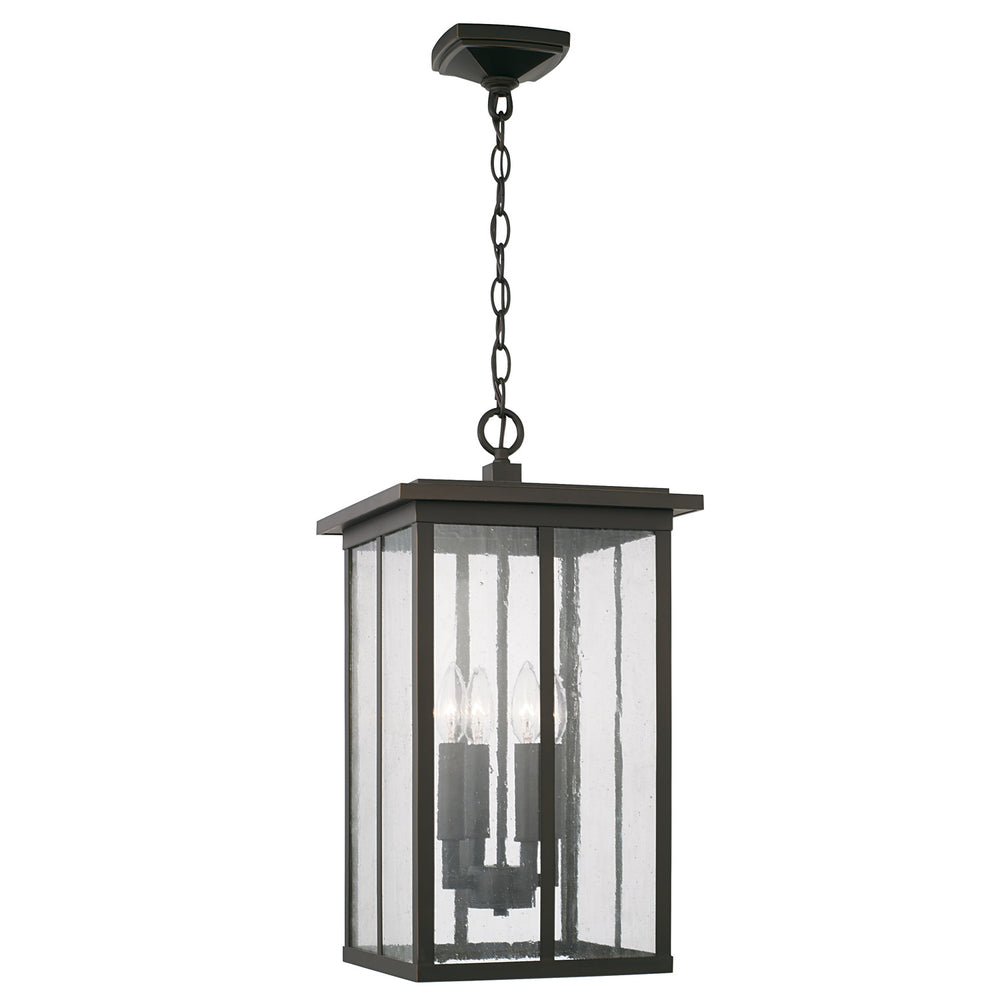 Capital Lighting - Four Light Outdoor Hanging Lantern - Barrett - Oiled Bronze- Union Lighting Luminaires Decor