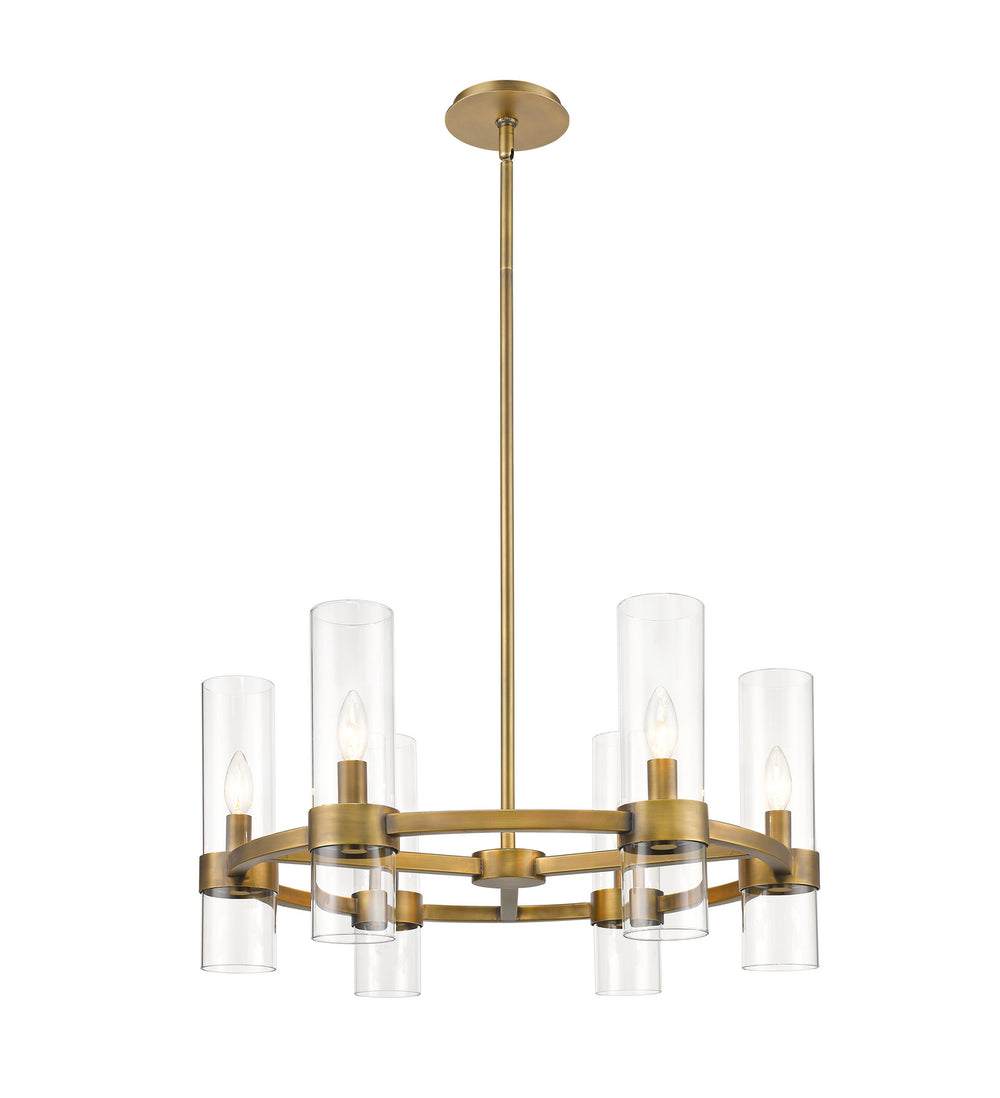 Z-Lite Canada - Six Light Chandelier - Datus - Rubbed Brass- Union Lighting Luminaires Decor