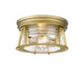 Z-Lite Canada - Two Light Flush Mount - Cape Harbor - Rubbed Brass- Union Lighting Luminaires Decor