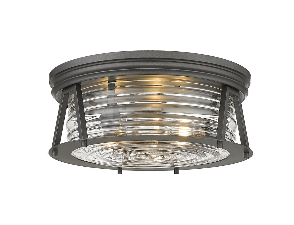 Z-Lite Canada - Three Light Flush Mount - Cape Harbor - Bronze- Union Lighting Luminaires Decor