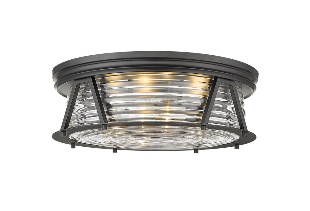 Z-Lite Canada - Four Light Flush Mount - Cape Harbor - Matte Black- Union Lighting Luminaires Decor