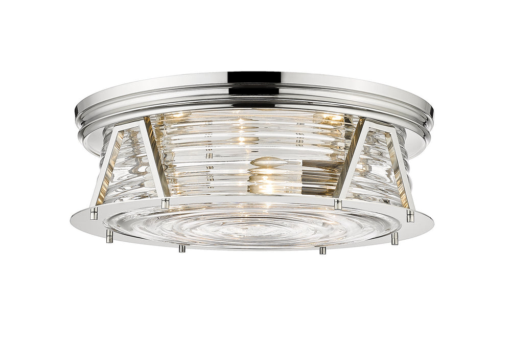 Z-Lite Canada - Four Light Flush Mount - Cape Harbor - Polished Nickel- Union Lighting Luminaires Decor