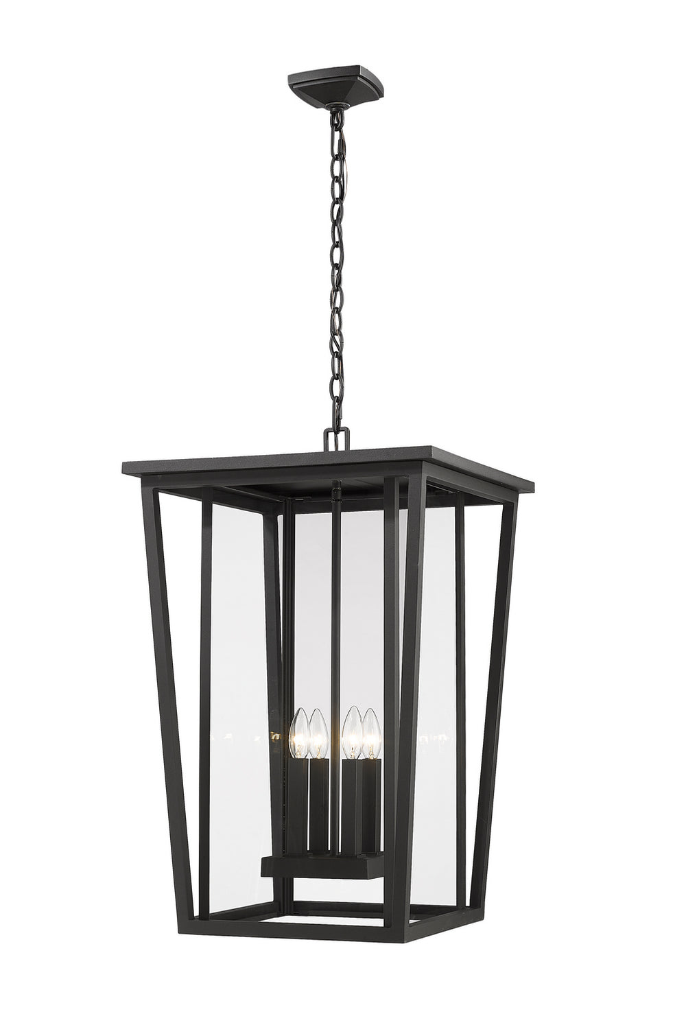 Z-Lite Canada - Four Light Outdoor Chain Mount - Seoul - Black- Union Lighting Luminaires Decor