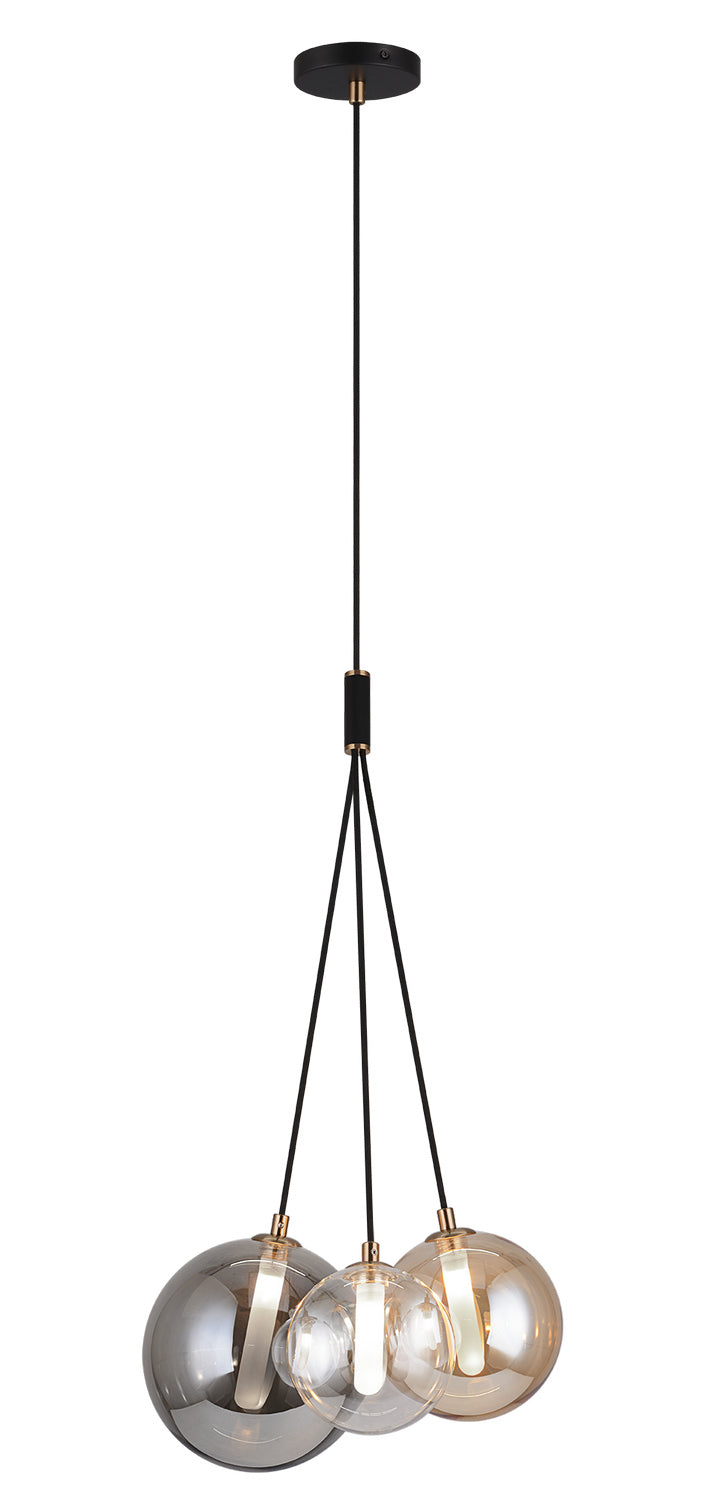 Matteo Canada - Three Light Chandelier - Magma - Black- Union Lighting Luminaires Decor