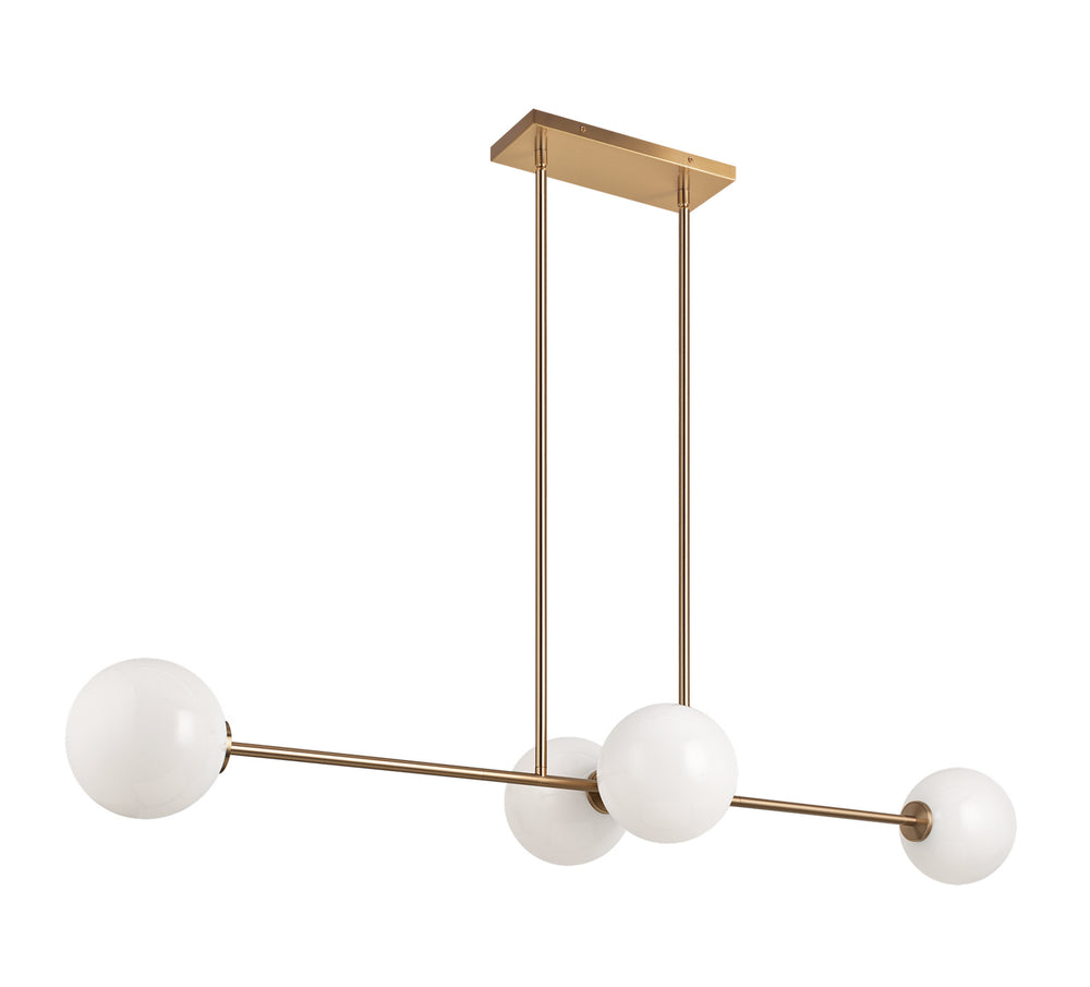 Matteo Canada - Four Light Chandelier - Novo - Aged Gold Brass- Union Lighting Luminaires Decor
