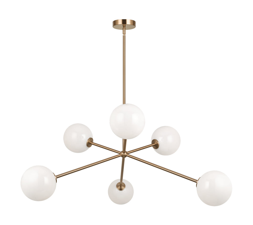 Matteo Canada - Six Light Chandelier - Novo - Aged Gold Brass- Union Lighting Luminaires Decor