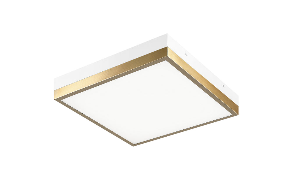 Matteo Canada - One Light Flush Mount - Tux - White / Aged Gold Brass- Union Lighting Luminaires Decor