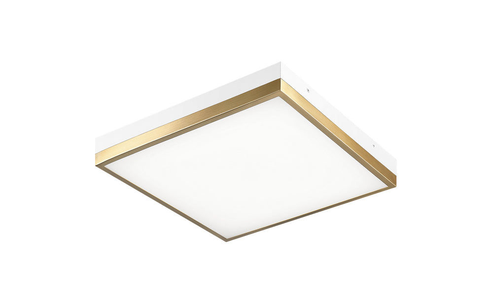 Matteo Canada - One Light Flush Mount - Tux - White / Aged Gold Brass- Union Lighting Luminaires Decor