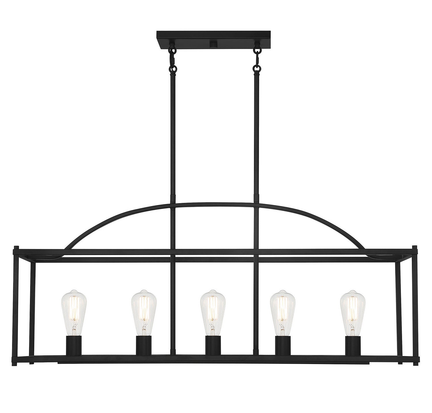 Savoy House - Five Light Linear Chandelier - Palladian - Matte Black- Union Lighting Luminaires Decor
