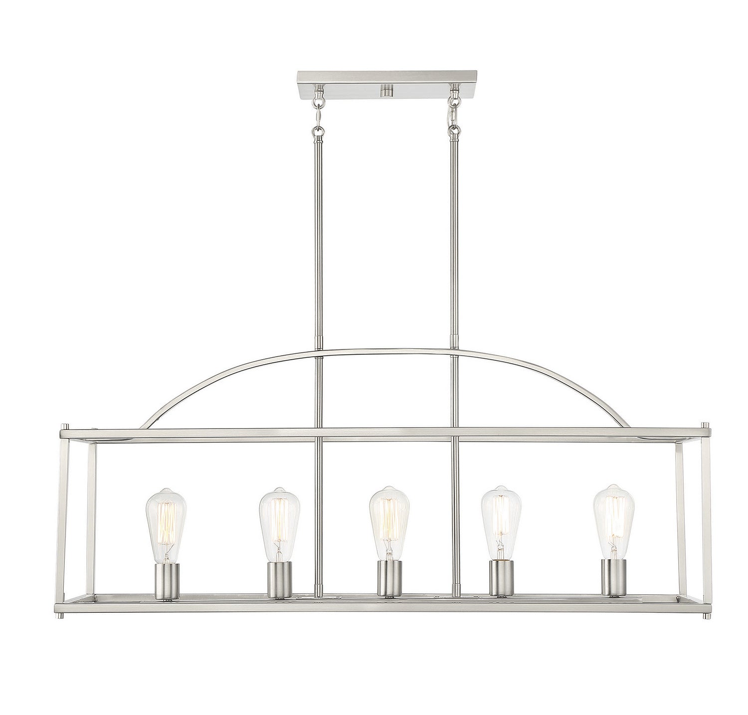 Savoy House - Five Light Linear Chandelier - Palladian - Satin Nickel- Union Lighting Luminaires Decor