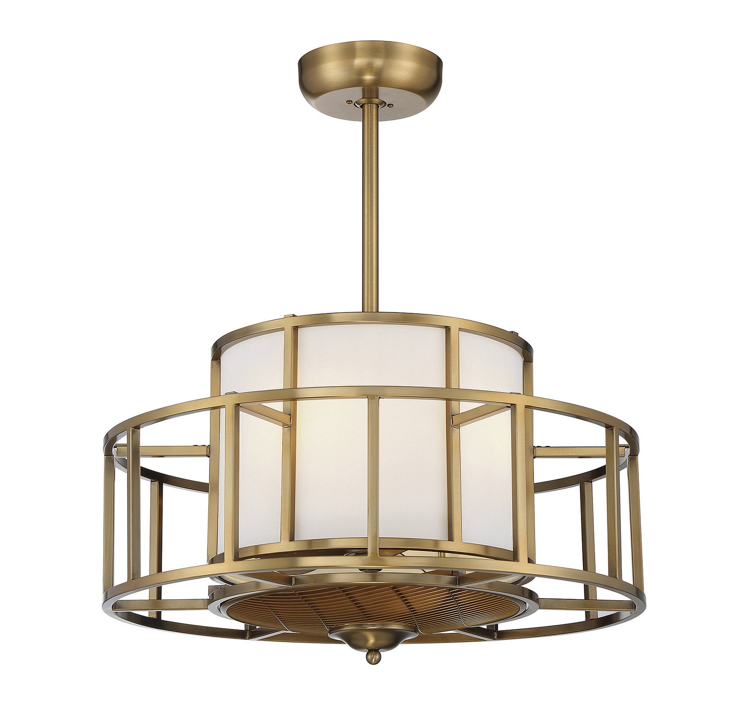 Savoy House - Four Light Fan D'Lier - Oslo - Warm Brass- Union Lighting Luminaires Decor