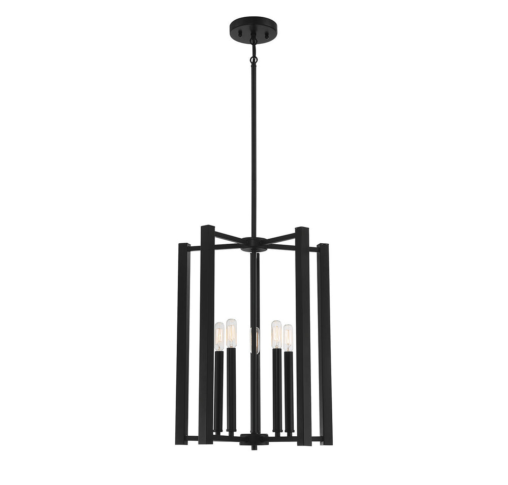 Savoy House - Five Light Pendant - Benson - Matte Black- Union Lighting Luminaires Decor