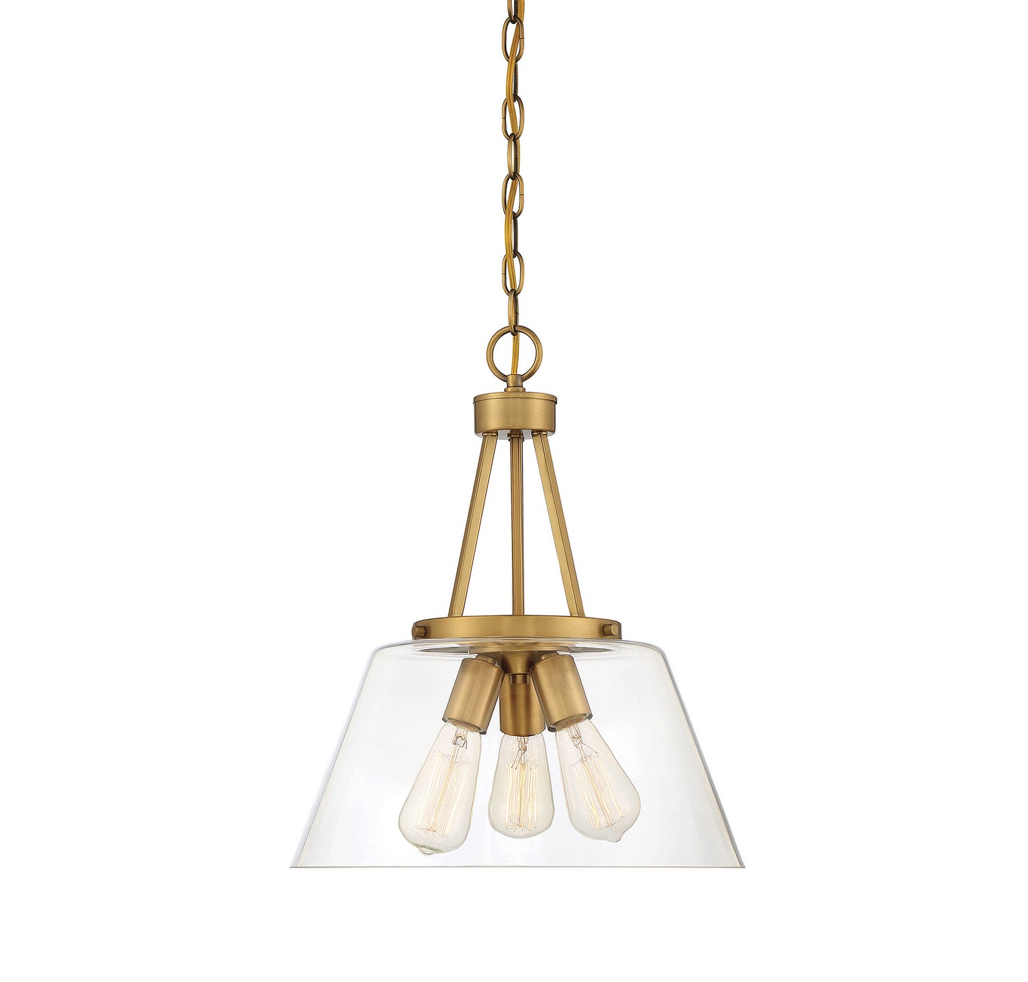 Savoy House - Three Light Pendant - Calhoun - Warm Brass- Union Lighting Luminaires Decor