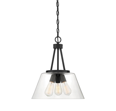 Savoy House - Three Light Pendant - Calhoun - Matte Black- Union Lighting Luminaires Decor
