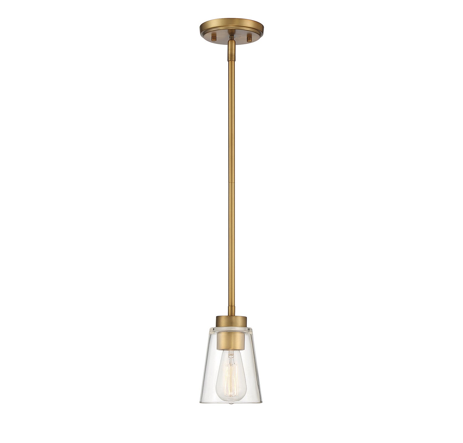 Savoy House - One Light Mini-Pendant - Calhoun - Warm Brass- Union Lighting Luminaires Decor