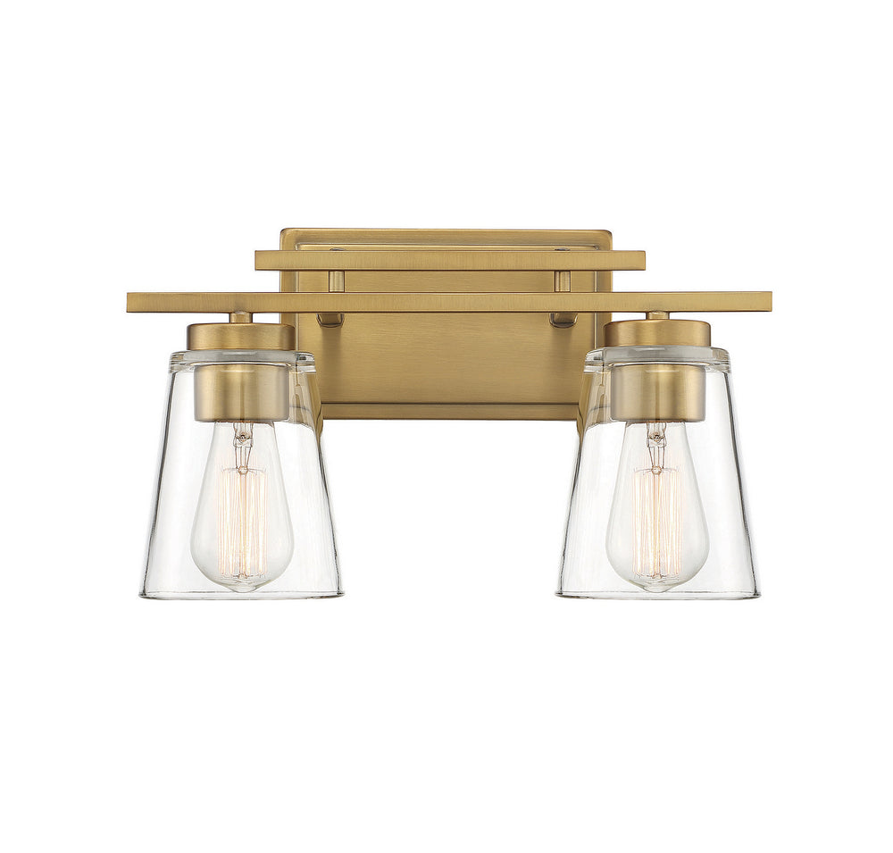 Savoy House - Two Light Bath Bar - Calhoun - Warm Brass- Union Lighting Luminaires Decor