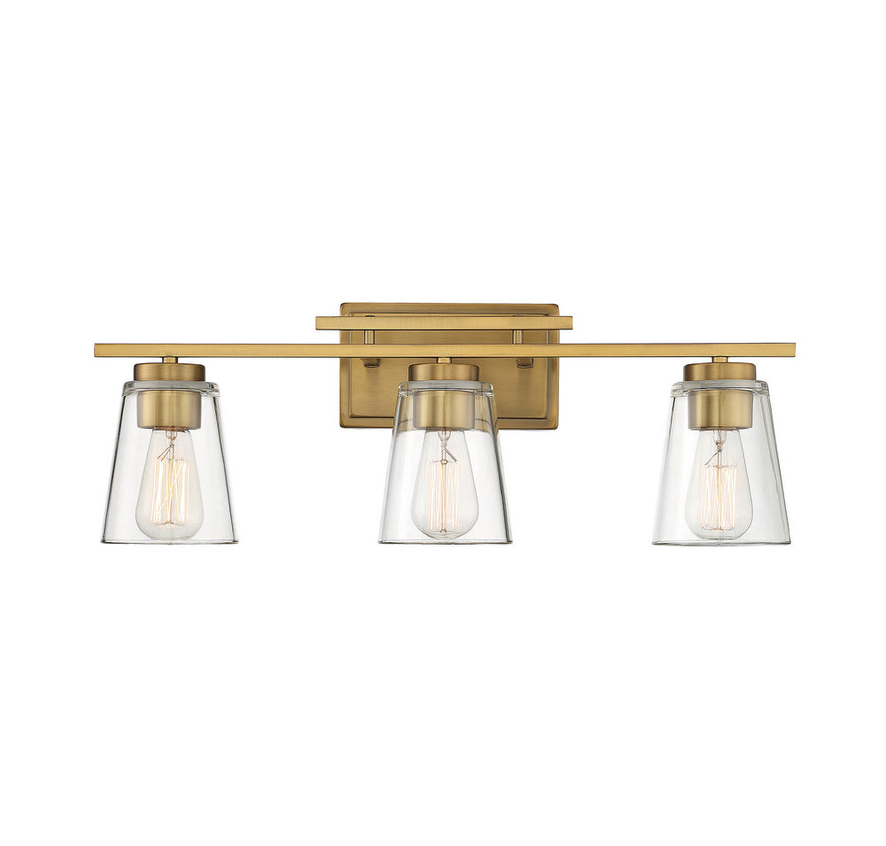 Savoy House - Three Light Bath Bar - Calhoun - Warm Brass- Union Lighting Luminaires Decor