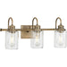 Progress Canada - Three Light Bath Bracket - Aiken - Vintage Brass- Union Lighting Luminaires Decor