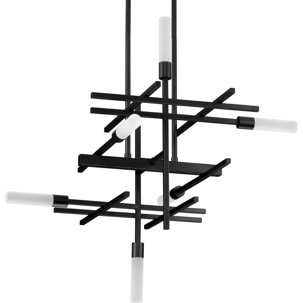 Progress Canada - LED Chandelier - Quadrant LED - Matte Black- Union Lighting Luminaires Decor