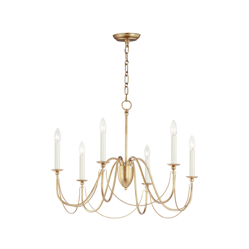 Maxim - Six Light Chandelier - Plumette - Gold Leaf- Union Lighting Luminaires Decor