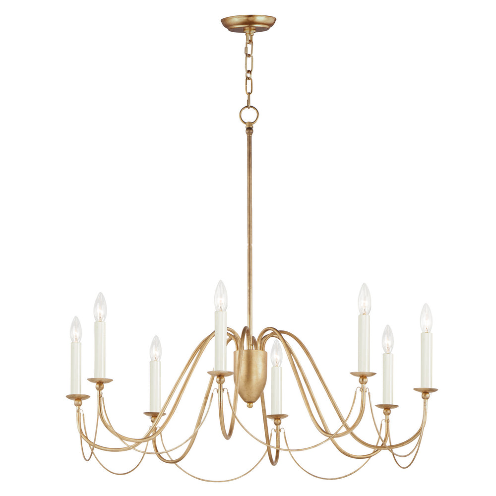 Maxim - Eight Light Chandelier - Plumette - Gold Leaf- Union Lighting Luminaires Decor