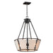 Maxim - Four Light Chandelier - Montauk - Black- Union Lighting Luminaires Decor