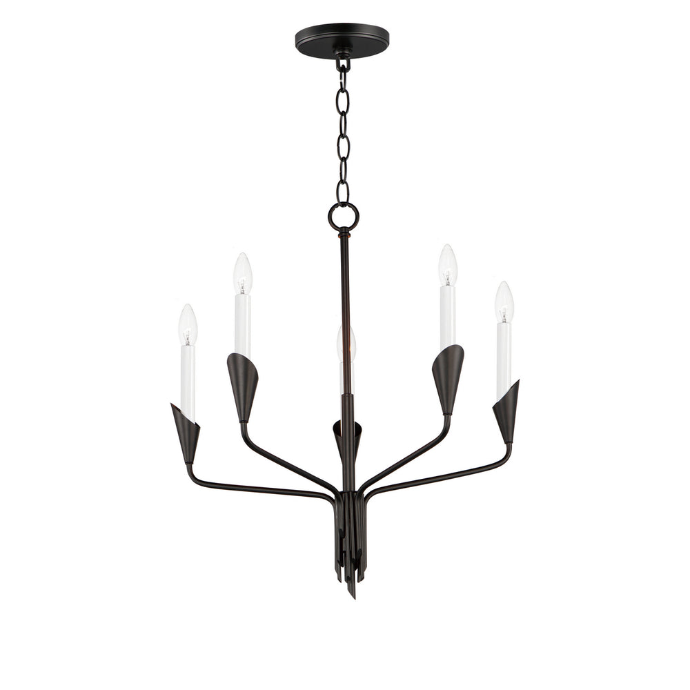 Maxim - Five Light Chandelier - Calyx - Black- Union Lighting Luminaires Decor