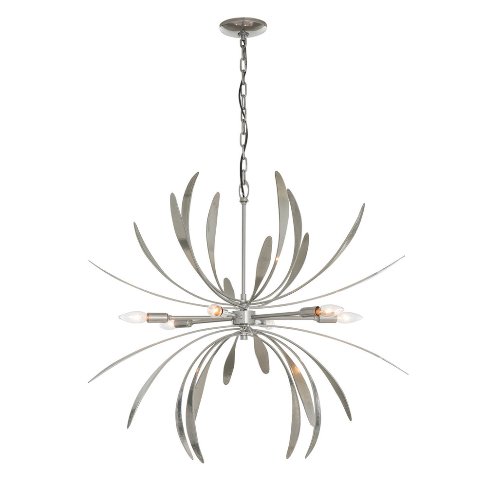 Hubbardton Forge - Six Light Chandelier - Dahlia - Sterling- Union Lighting Luminaires Decor