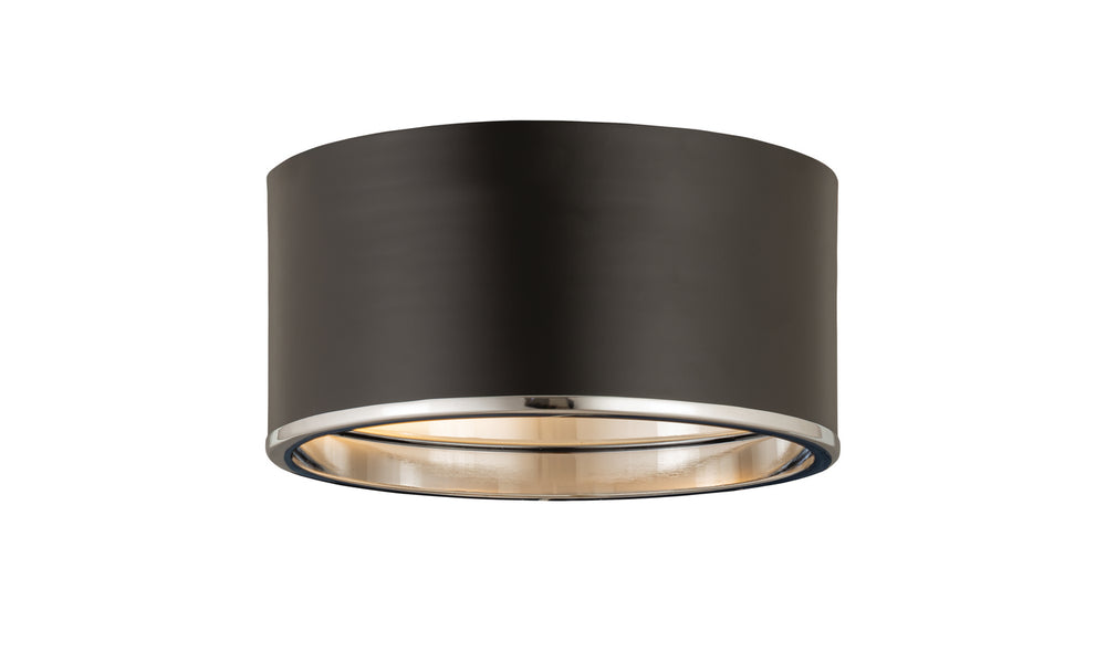 Z-Lite Canada - Two Light Flush Mount - Arlo - Matte Black / Chrome- Union Lighting Luminaires Decor