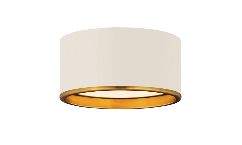 Z-Lite Canada - Two Light Flush Mount - Arlo - Matte White / Rubbed Brass- Union Lighting Luminaires Decor