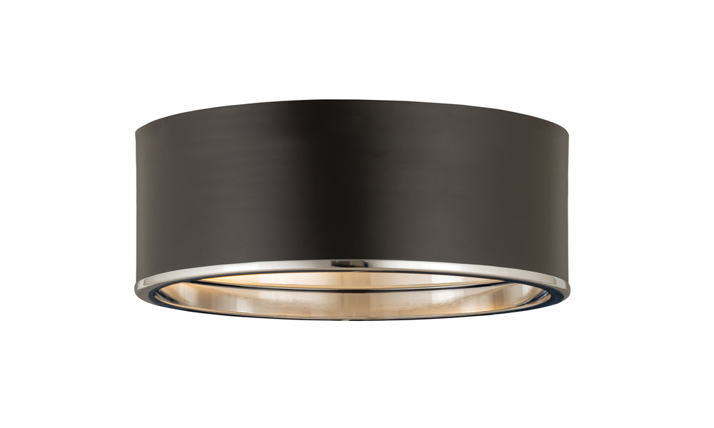 Z-Lite Canada - Three Light Flush Mount - Arlo - Matte Black / Chrome- Union Lighting Luminaires Decor