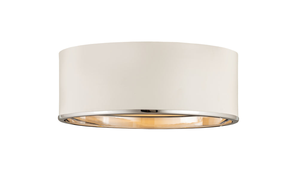 Z-Lite Canada - Three Light Flush Mount - Arlo - Matte White / Chrome- Union Lighting Luminaires Decor