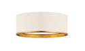 Z-Lite Canada - Three Light Flush Mount - Arlo - Matte White / Rubbed Brass- Union Lighting Luminaires Decor