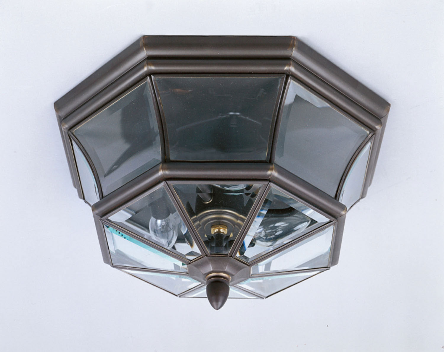 Quoizel - Three Light Outdoor Flush Mount - Newbury - Medici Bronze- Union Lighting Luminaires Decor