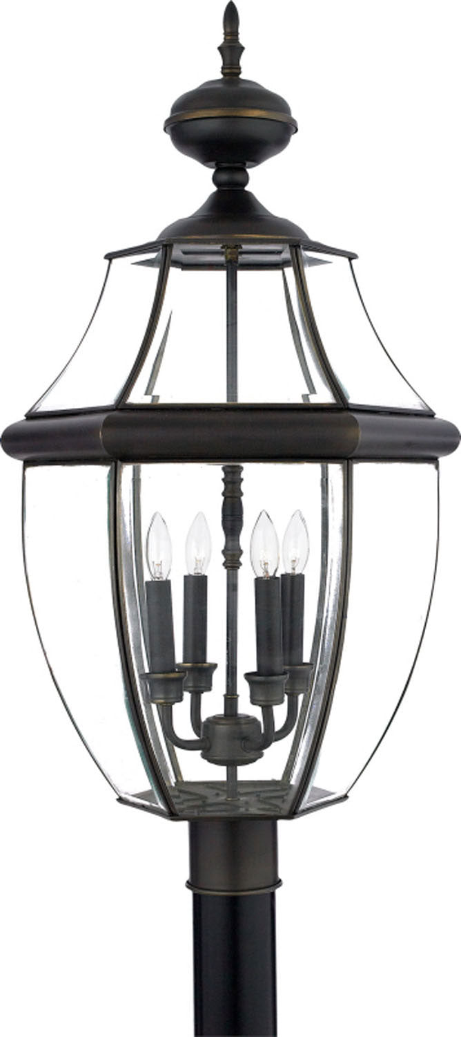 Quoizel - Four Light Outdoor Post Mount - Newbury - Medici Bronze- Union Lighting Luminaires Decor